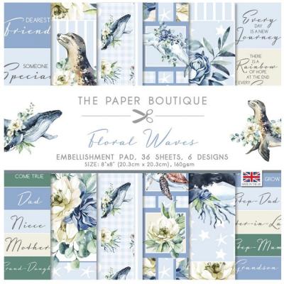 The Paper Boutique Floral Waves Designpapier - Embellishments Pad
